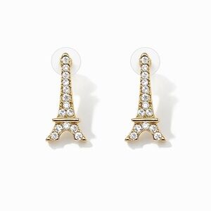 Gold Eiffel Tower Earrings.